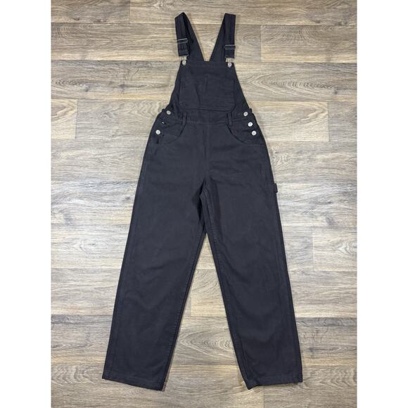 J Galt Jean Black Overall Size Small 100% Cotton Pockets - Picture 1 of 10